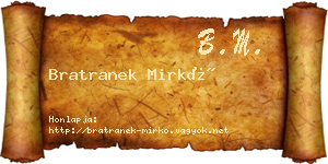 Bratranek Mirkó névjegykártya
